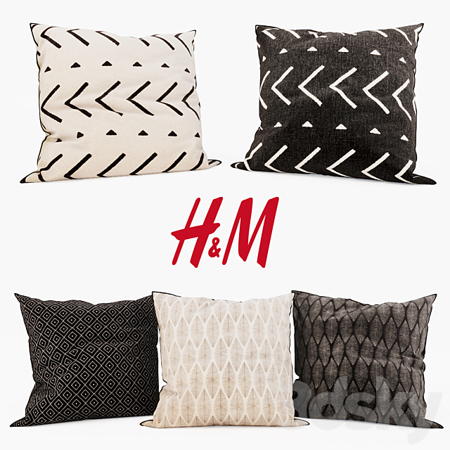 H & M Home – Decorative Pillows set 8 3ds Max - thumbnail 1