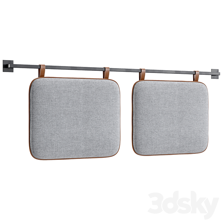 Hanging Pillow Headboard Set 4 3DS Max Model - thumbnail 2