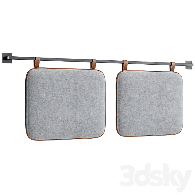 Hanging Pillow Headboard Set 4 3DSMax File - thumbnail 2