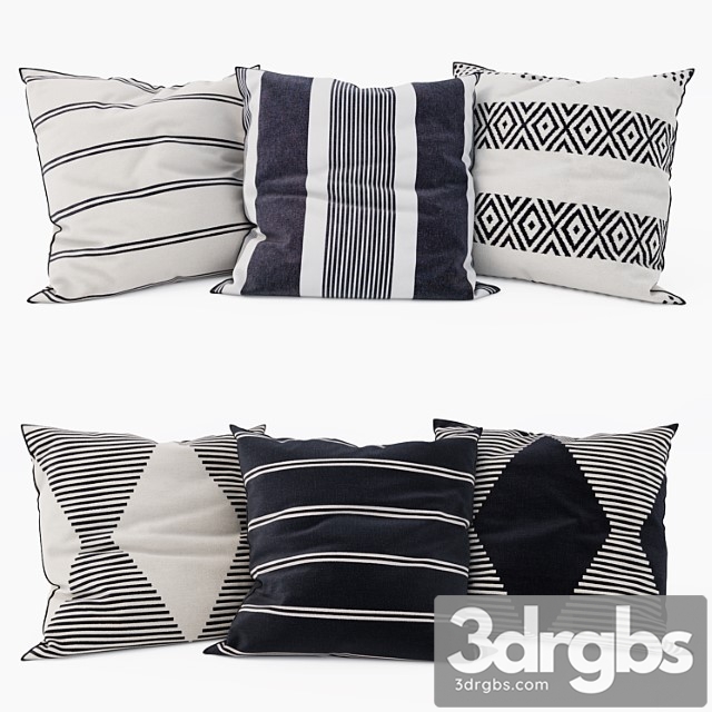 HM Home Decorative Pillows Set 19 3dsmax Download - thumbnail 1