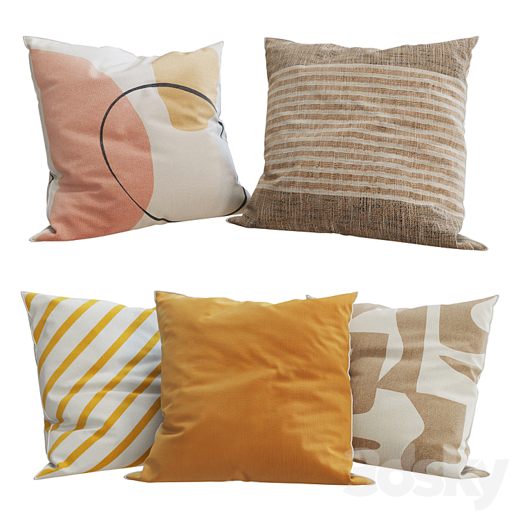 H&M Home – Decorative Pillows set 33 3DS Max Model - thumbnail 1