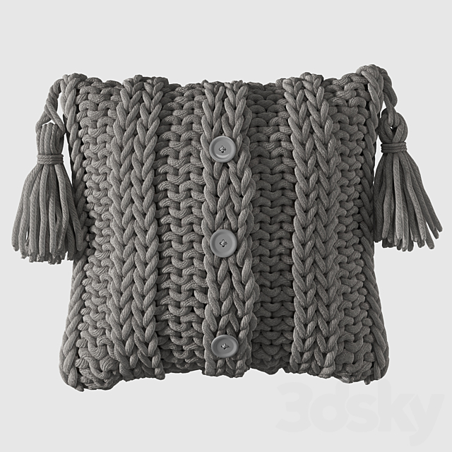 Knitted pillows 3DS Max Model - thumbnail 2