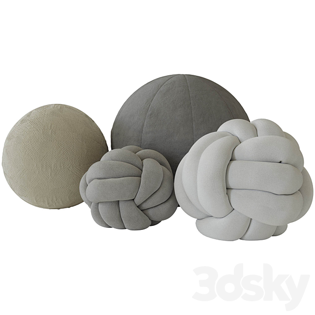 Knot pillow and sphere pillow 3DS Max Model - thumbnail 2