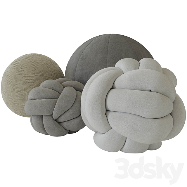 Knot pillow and sphere pillow 3DS Max Model - thumbnail 6