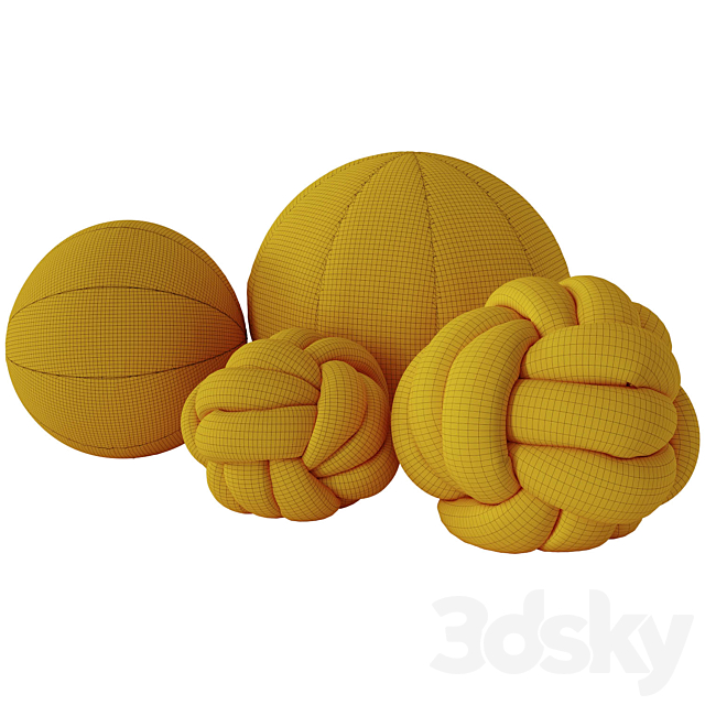 Knot pillow and sphere pillow 3DS Max Model - thumbnail 7