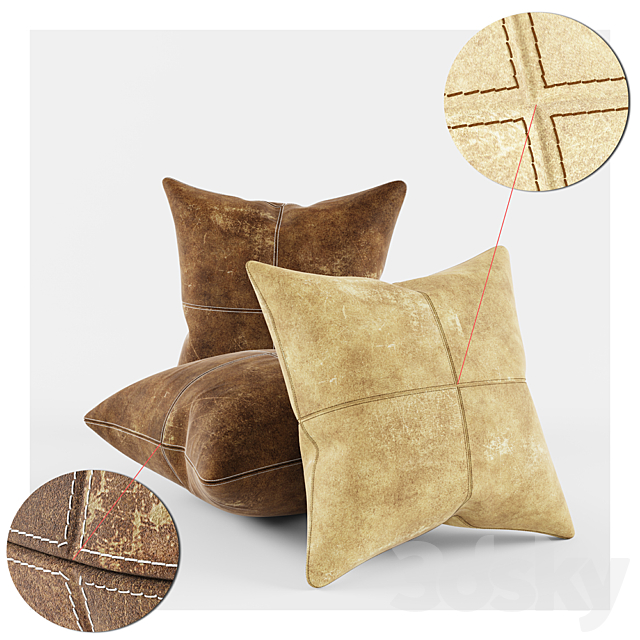 Leather cushions 3DSMax File - thumbnail 1