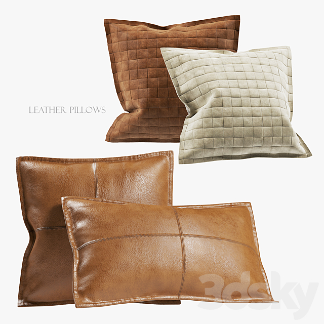 Leather pillows 3ds Max - thumbnail 1