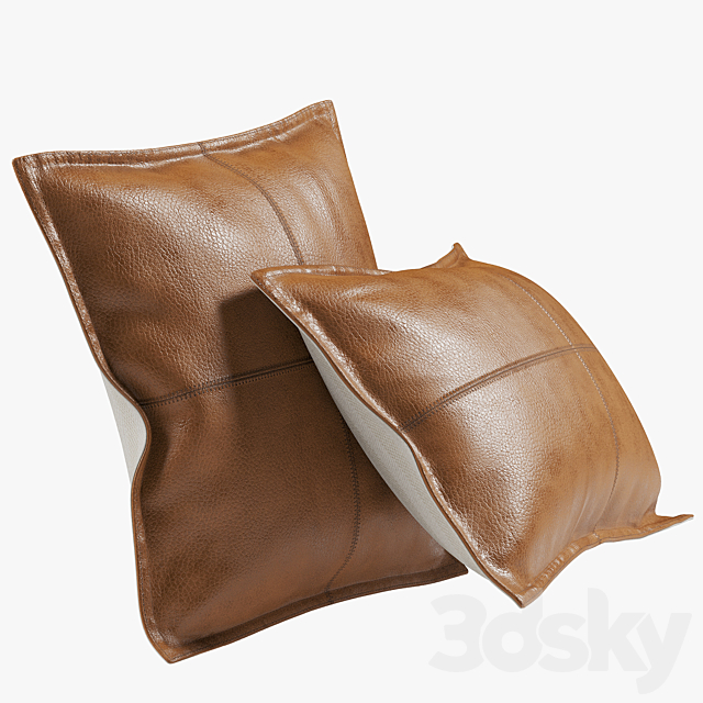 Leather pillows 3ds Max - thumbnail 3