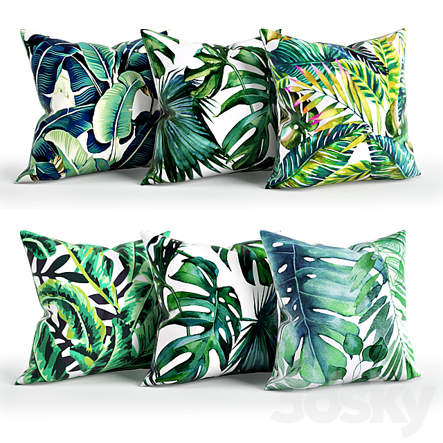 Leaves_Pillow_Set_Society6 3ds Max - thumbnail 1