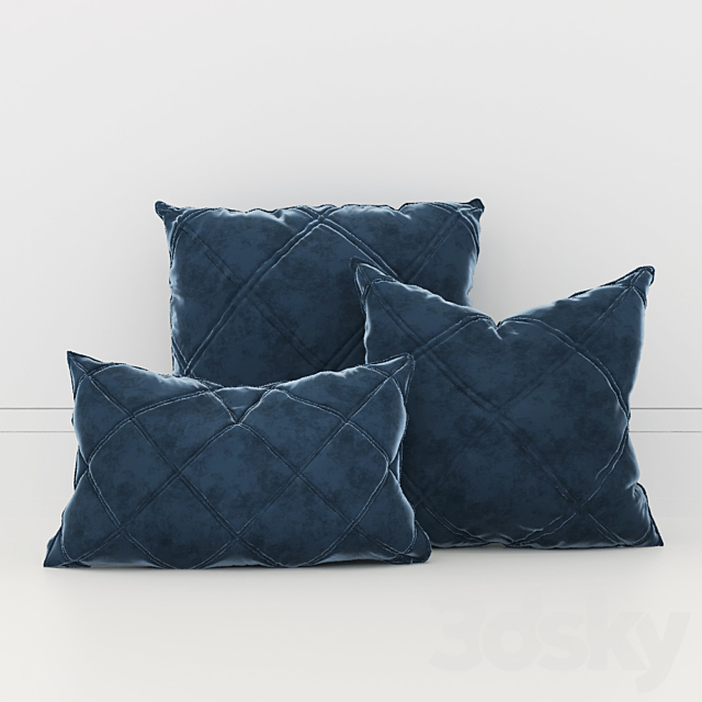 LMM Quilted Cushion Set 3ds Max - thumbnail 1