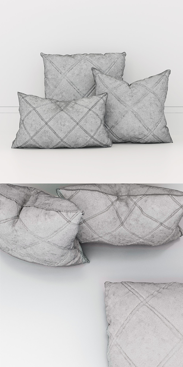 LMM Quilted Cushion Set 3ds Max - thumbnail 2