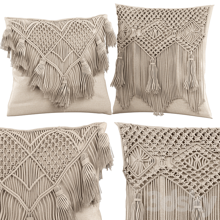 Macrame cushion 3DS Max - thumbnail 1