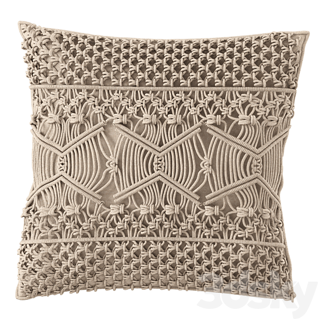 macrame cushion set 02 3DSMax File - thumbnail 2