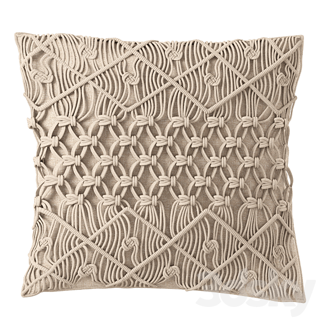 macrame cushion set 02 3DSMax File - thumbnail 3