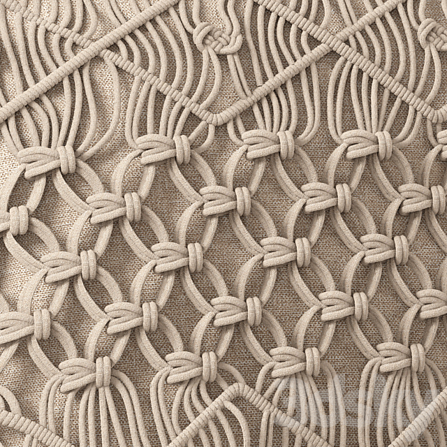 macrame cushion set 02 3DSMax File - thumbnail 4