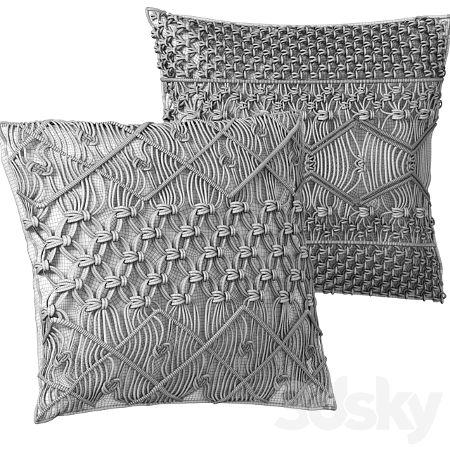 macrame cushion set 02 3DSMax File - thumbnail 6