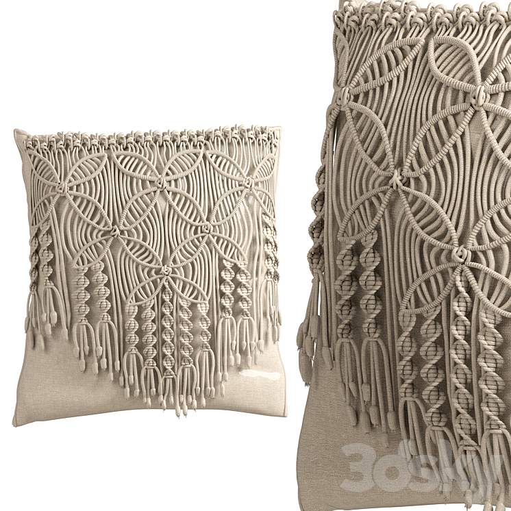 macrame cushion set 05 3DS Max - thumbnail 2