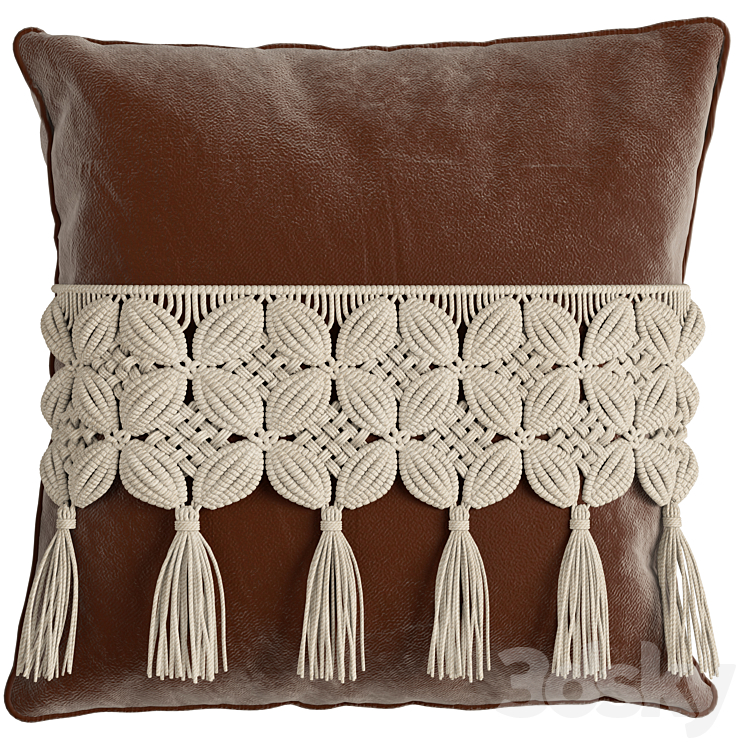 macrame pillow set 07 3DS Max Model - thumbnail 2