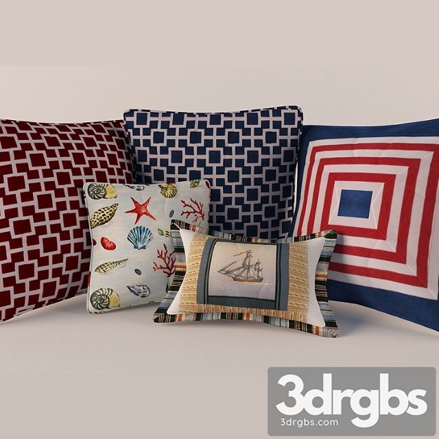 Marine Style Pillows 2 3dsmax Download - thumbnail 1