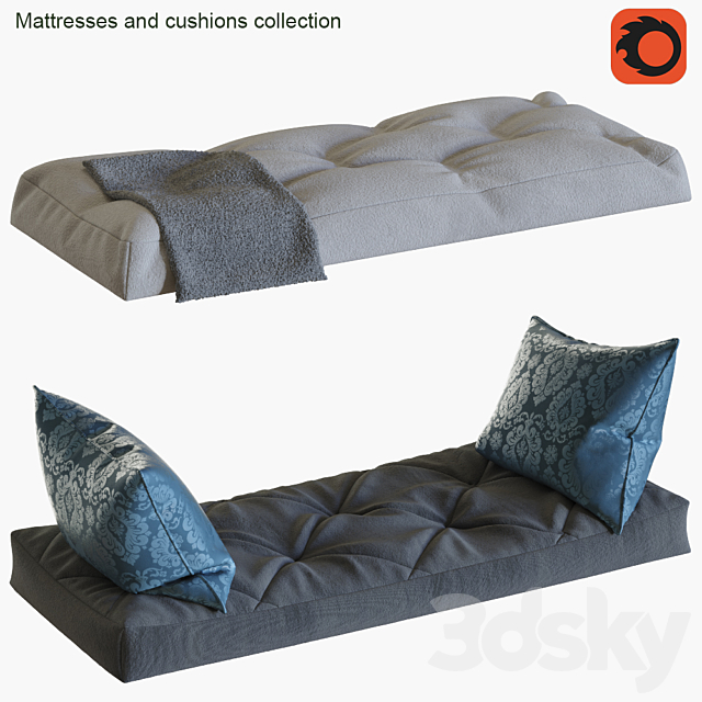 Mattresses and cushions collection # 1 3ds Max - thumbnail 1