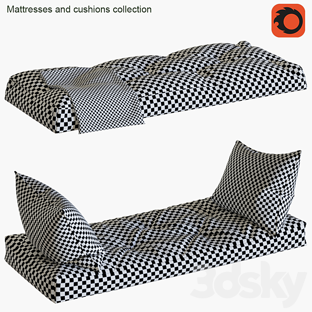 Mattresses and cushions collection # 1 3ds Max - thumbnail 2