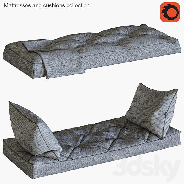 Mattresses and cushions collection # 1 3ds Max - thumbnail 3