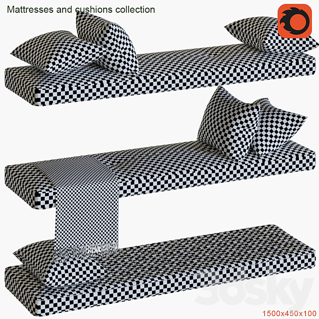 Mattresses and cushions collection # 3 3DSMax File - thumbnail 2