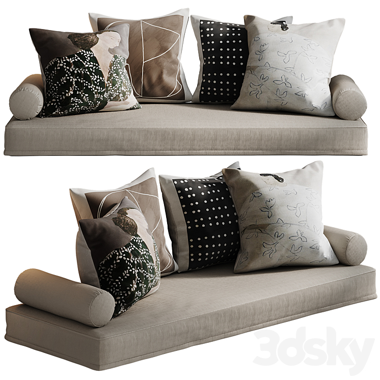 Medici pillow set 3DS Max Model - thumbnail 1