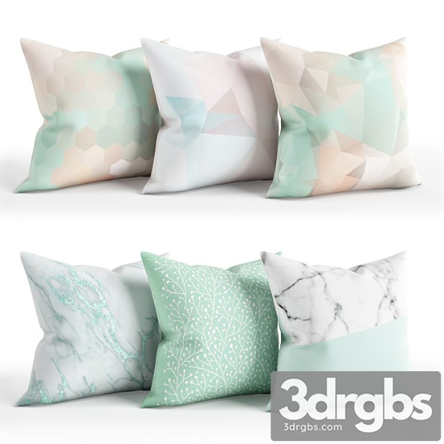 Mint Pillow Set 001 3dsmax Download - thumbnail 1