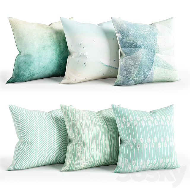 Mint_Pillow_Set_002 3DSMax File - thumbnail 1