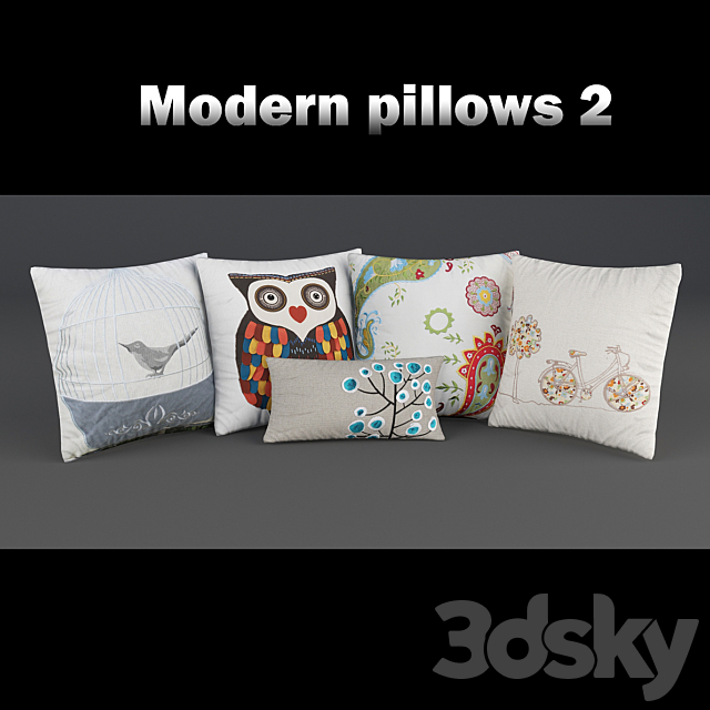 Modern decorative pillows 3ds Max - thumbnail 1