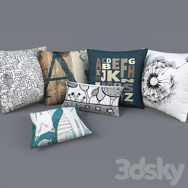 Modern decorative pillows 3DSMax File - thumbnail 1