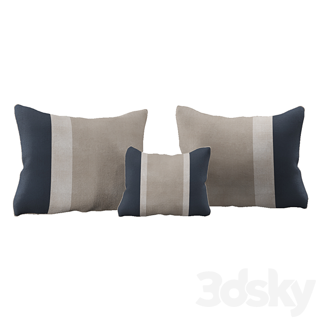 Modern pillow set 3DS Max Model - thumbnail 3