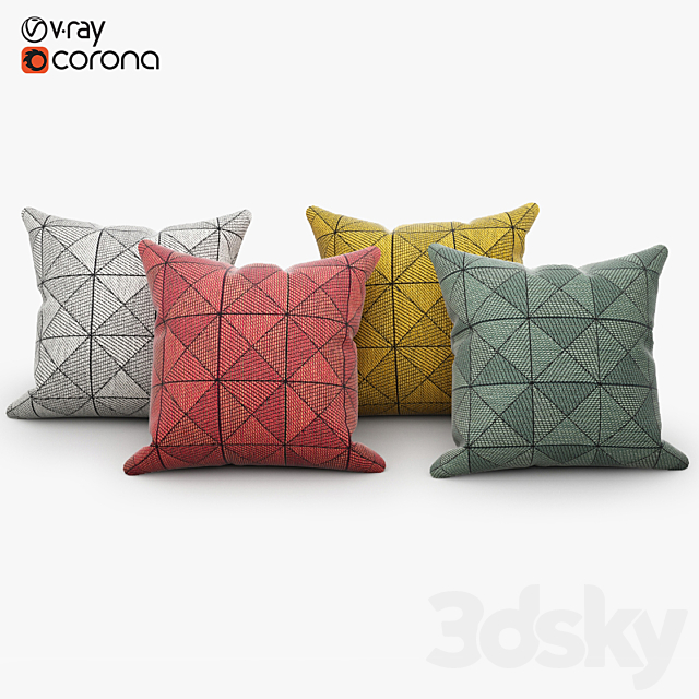 Muuto Tile Cushion 3ds Max - thumbnail 1