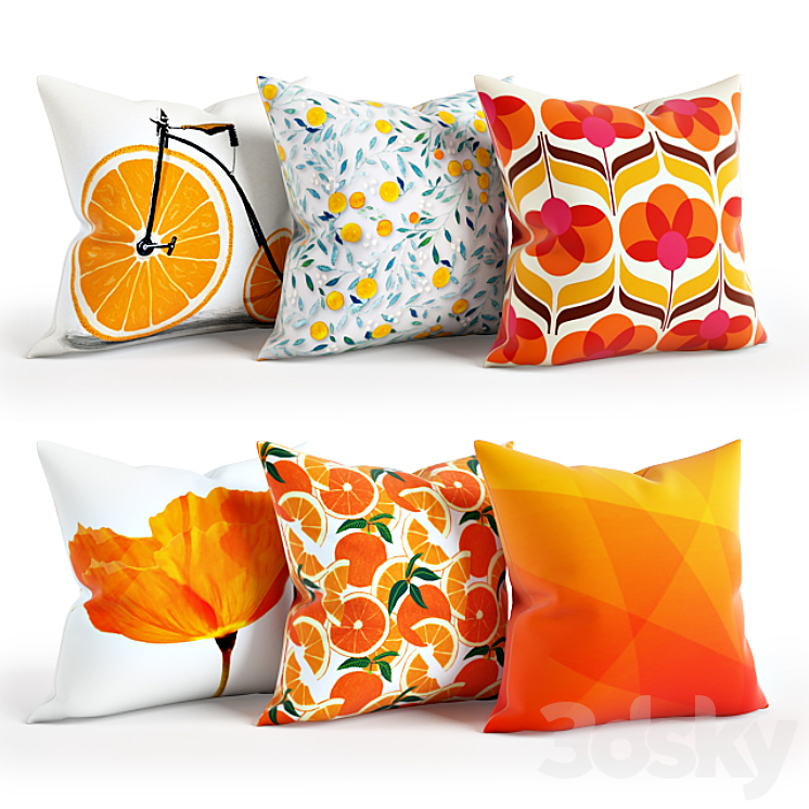 Orange_Pillow_Set_001 3DS Max - thumbnail 1