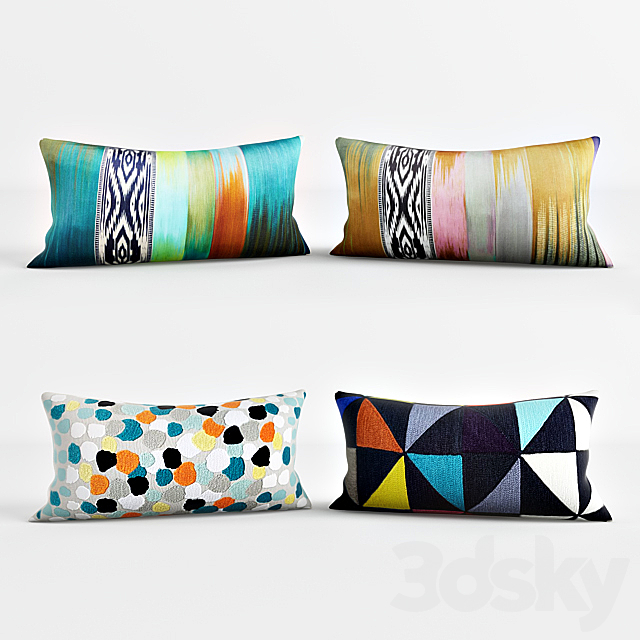 Pillow Set 010 3ds Max - thumbnail 1