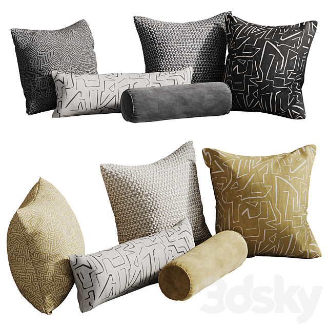 Pillow set 4 3ds Max - thumbnail 2