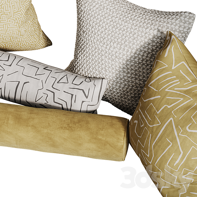 Pillow set 4 3ds Max - thumbnail 3