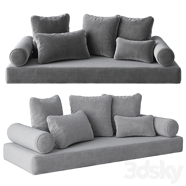 Pillow set \\ Decorative pillows 3DS Max Model - thumbnail 2