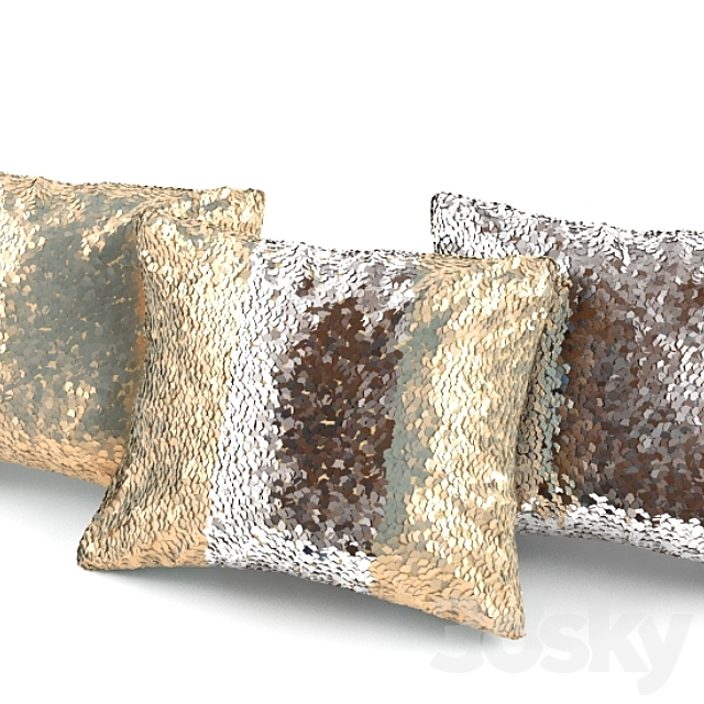 Pillow with sequins 3DSMax File - thumbnail 1