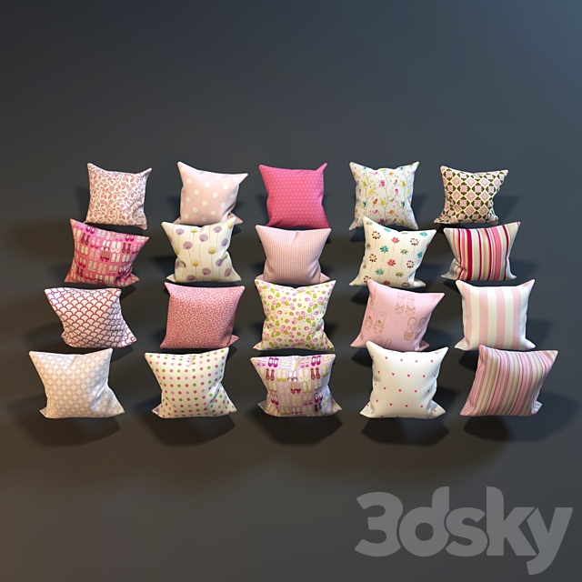 Pillows for baby girl 3DSMax File - thumbnail 1