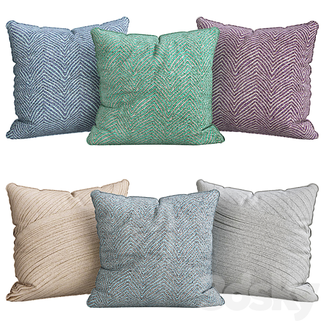 Pillows for sofa 6 pieces No. 114 3DSMax File - thumbnail 1