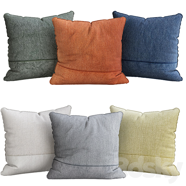 Pillows for sofa 6 pieces No. 6 3ds Max - thumbnail 1