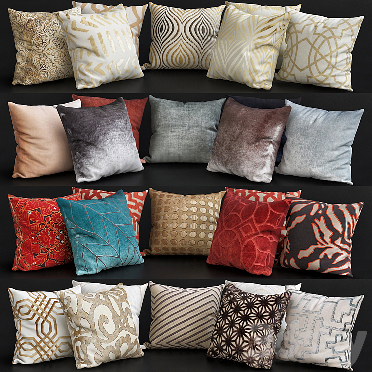 Pillows for sofa Collections No. 2 3DS Max - thumbnail 1