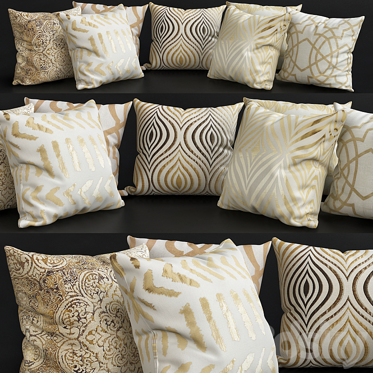 Pillows for sofa Collections No. 2 3DS Max - thumbnail 2