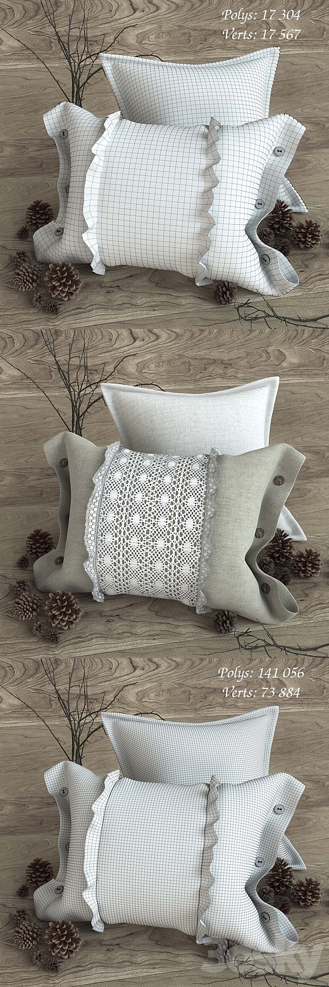 Pillows in country style 3DSMax File - thumbnail 1