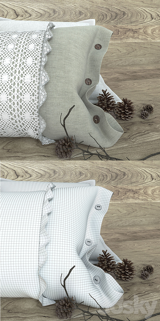 Pillows in country style 3DSMax File - thumbnail 2