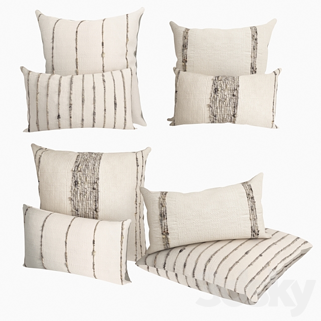 Pillows Restoration Hardware Collection Handwoven Marled Stripe 3ds Max - thumbnail 1