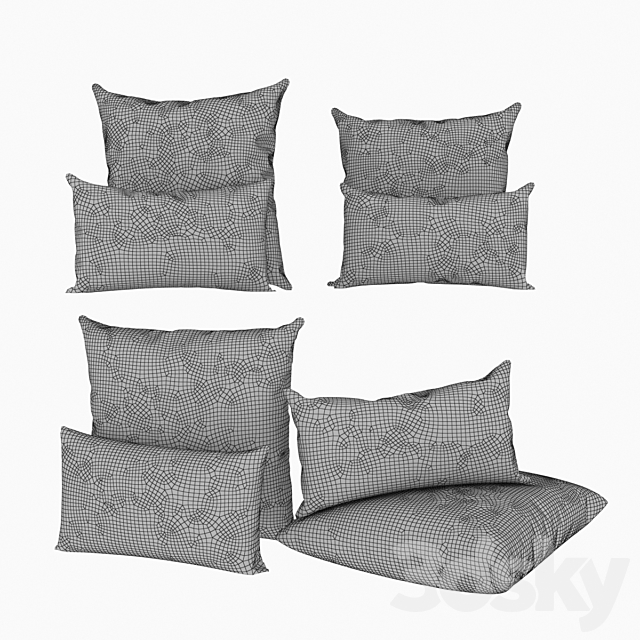 Pillows Restoration Hardware Collection Handwoven Marled Stripe 3ds Max - thumbnail 3