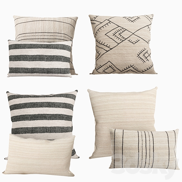 Pillows Restoration Hardware Collection Moroccan Jacquard Chenille 3ds Max - thumbnail 1